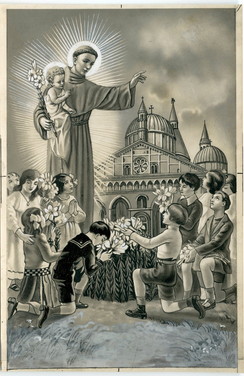Andachtsbild: der heilige Antonius von Lissabon (Druck) von Anonymous Anonymous