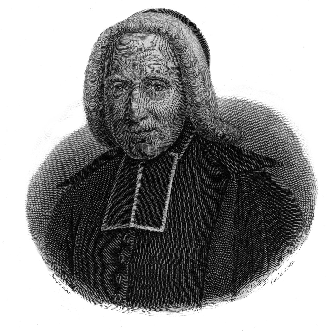 Porträt von Abbé Jean Godinot (1661-1749) in „Portraits et histoire des hommes utile: hommes et femmes de tous pays et de tous conditions, qui ont acquis des droits à la reconnaissance des hommes“ veröffentlicht und verbreitet von Societe Montyon et Frankl von Anonymous Anonymous
