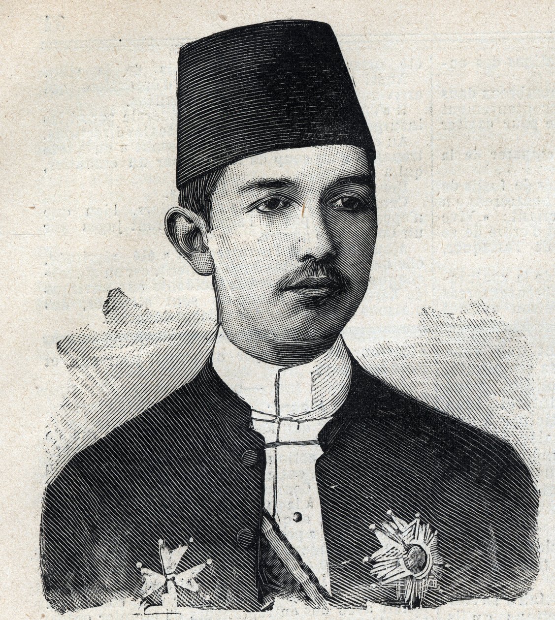 Porträt von Abbas II. Pascha (1874-1944), Vizekönig von Ägypten. Gravur in Le Petit Parisien von Anonymous Anonymous