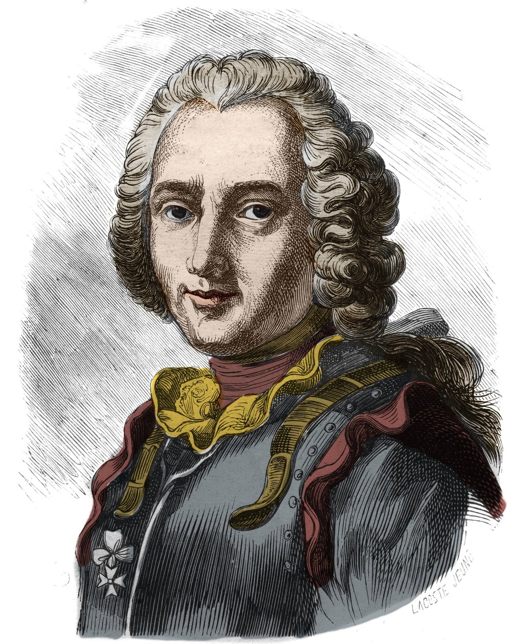 Porträt von Claude, Ritter und dann Graf von Forbin (1656 - 1733), französischer Seemann. Stich aus dem 19. Jahrhundert. Private Sammlung. von Anonymous Anonymous