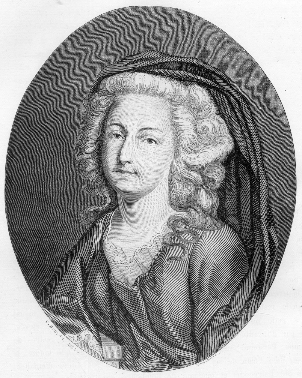 Porträt von Elisabeth Philippine Marie Helene von Frankreich, genannt Madame Elisabeth (1764-1794), Schwester von Ludwig XVI. - Gravur von 1863 in „Le Livre Rouge - Histoire De L