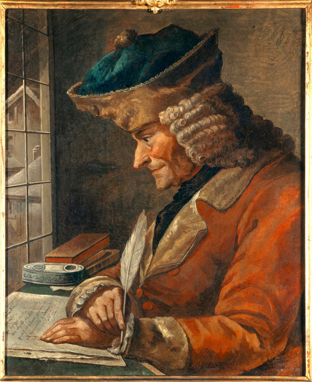 Porträt von Francois Marie Arouet Voltaire (1694-1778) in seinem Arbeitszimmer von Anonymous Anonymous