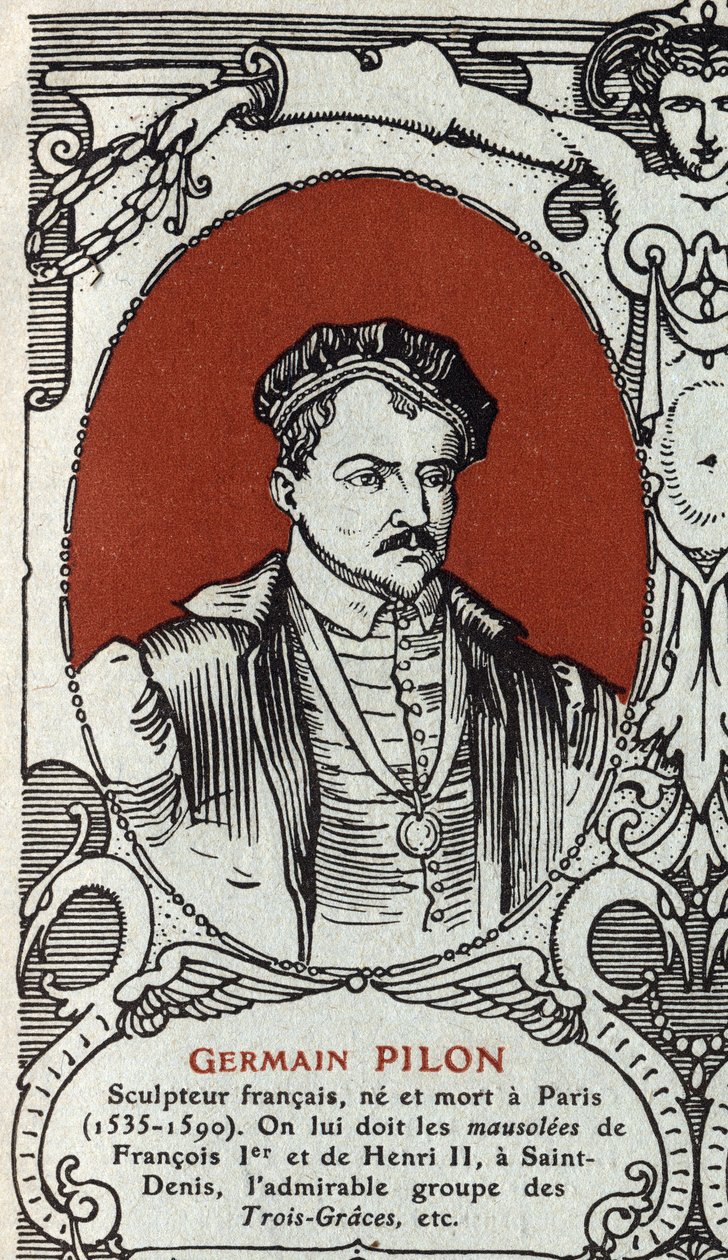 Porträt von Germain Pilon (1535-1590), französischer Bildhauer. Gravur von 1914. Private Sammlung. von Anonymous Anonymous