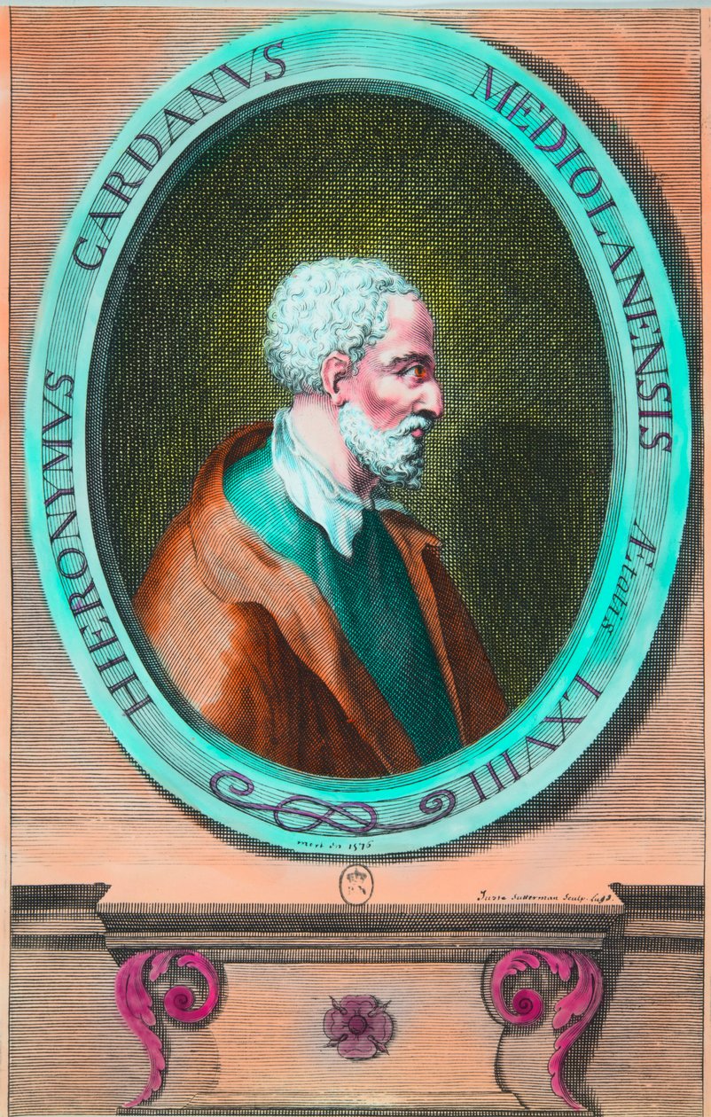 Porträt von Girolamo Cardano (Hieronymus Cardanus) (1501-1576) italienischer Mathematiker, Philosoph, Astrologe und Arzt, private Sammlung von Anonymous Anonymous