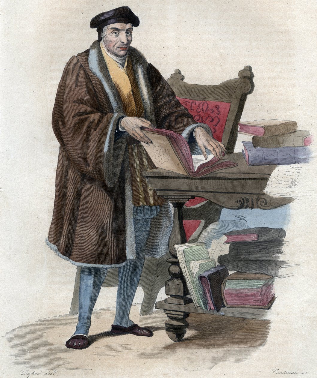 Porträt von Guillaume Budé (Budaeus) (1467-1540), französischer Gelehrter. Illustration aus „Le Plutarque Français“ von Edmond Mennechet von Anonymous Anonymous