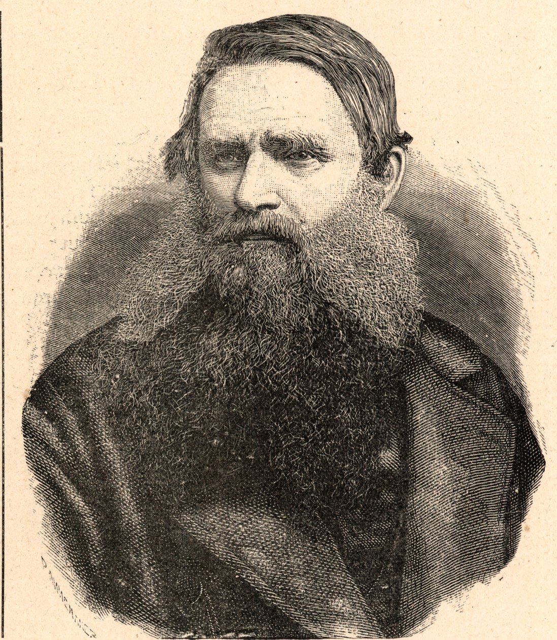 Porträt von Henri Depelchin (1822-1900), Jesuitenmissionar, erster Superior der Mission von Ober-Zambeze in Afrika. Gravur in „Les Missions Catholiques au XIXème Siècle“ von Louis-Eugène Louvet. Private Sammlung. von Anonymous Anonymous