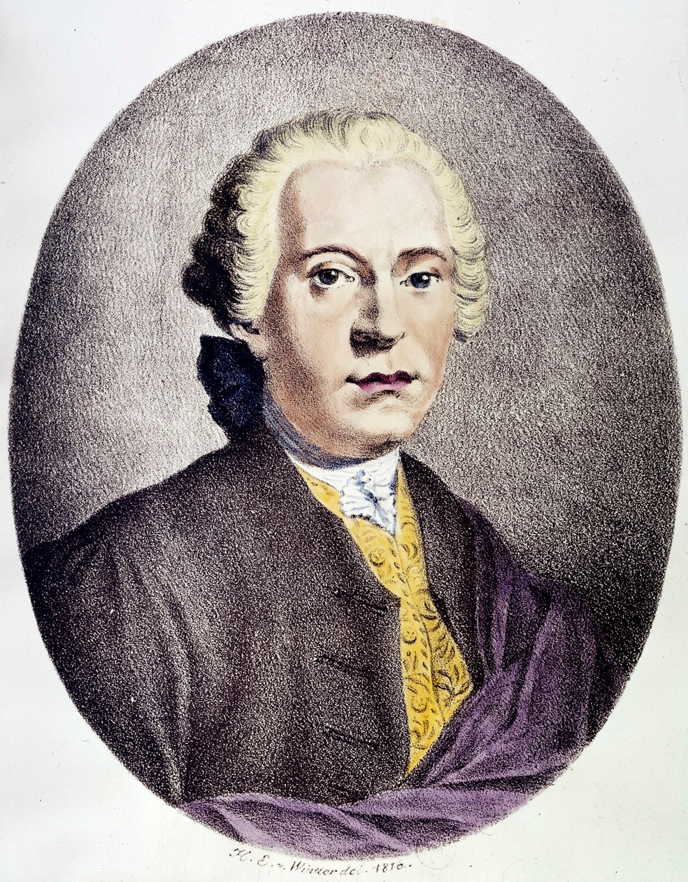 Porträt von Johan Adolf Hasse (1699-1783) Barockkomponist, Gravur des 18. Jahrhunderts, private Sammlung von Anonymous Anonymous