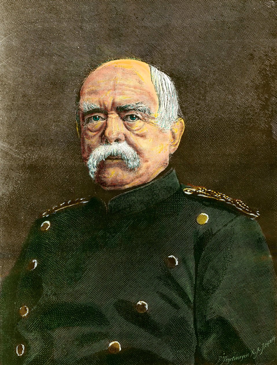 Porträt von Otto von Bismarck (1815-1898) Kanzler von Preußen. Gravur des 19. Jahrhunderts Private Sammlung von Anonymous Anonymous
