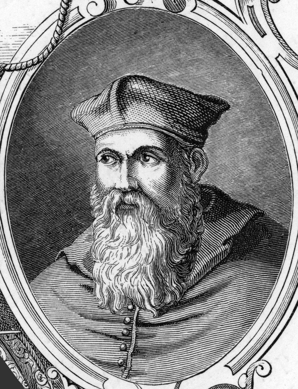 Porträt von Sebastiano Luciani, genannt Sebastiano del Piombo (1485-1547), italienischer Maler. Gravur von 1859 in „Die Galerien Europas - Italien“ von Armengaud. von Anonymous Anonymous