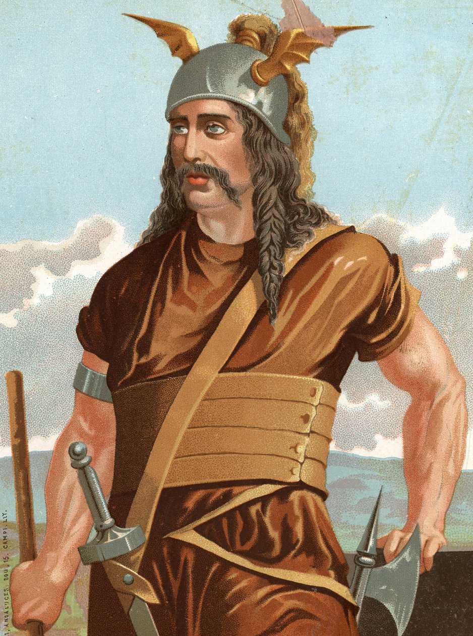 Porträt von Spartacus. Anführer der Sklavenaufstände gegen Rom (gestorben 71 v. Chr.). nach „Hombres y Mujeres célebres“. Barcelona 1877 von Anonymous Anonymous