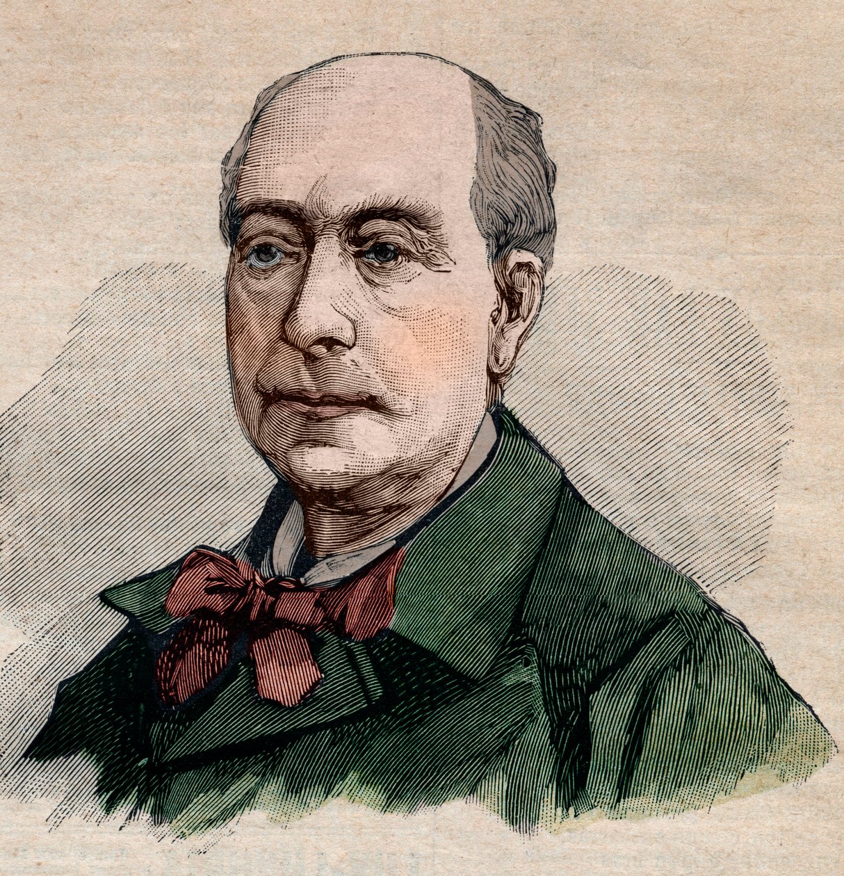 Porträt von Théodore de Banville (1823-1891), französischer Dichter. Gravur in „Le petit Parisien“ von 1891. Private Sammlung. von Anonymous Anonymous