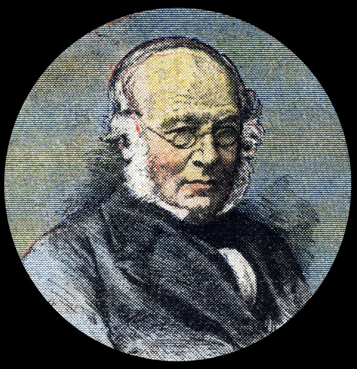 Postgeschichte: Porträt von Sir Rowland Hill, Urheber der Postreform von 1839 von Anonymous Anonymous