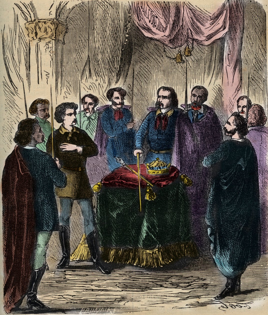Empfang eines Illuminaten (geheime Gesellschaft) - Empfang eines Illuminaten (Illuminati) - Illuminaten von Bayern (der Illuminatenorden) 1879 (Gravur) von Anonymous Anonymous