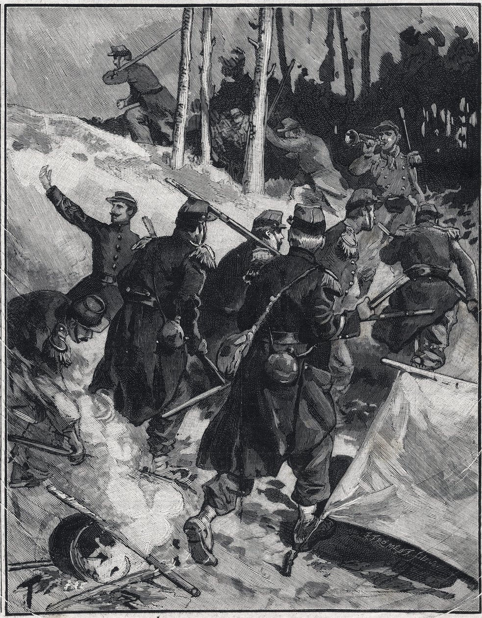 Szene aus dem Roman „Der Zusammenbruch“ von Emile Zola (1840-1902). In „Le Petit Parisien“ am 28.02.1892 von Anonymous Anonymous