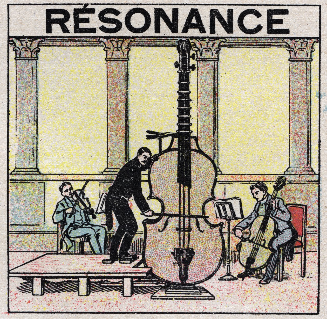 Schallenergie: Resonanz, verwendet bei der Herstellung von Musikinstrumenten. Anonyme Illustration von 1925. Private Sammlung. von Anonymous Anonymous