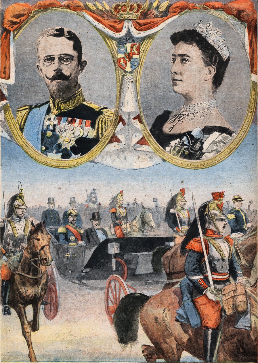 Die Gäste Frankreichs: König Gustave V (1858-1950) und Königin von Schweden Victoria (Viktoria von Baden) von Anonymous Anonymous