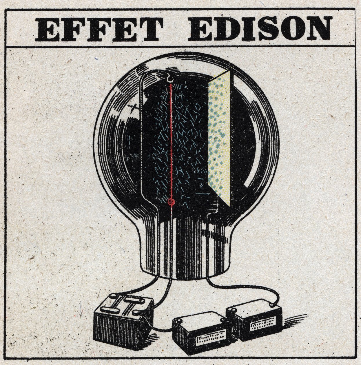 Die T.S.F.: Edison-Effekt in einer Glühbirne zur Erkennung von T.S.F.-Signalen. Anonyme Illustration von 1925. Private Sammlung. von Anonymous Anonymous