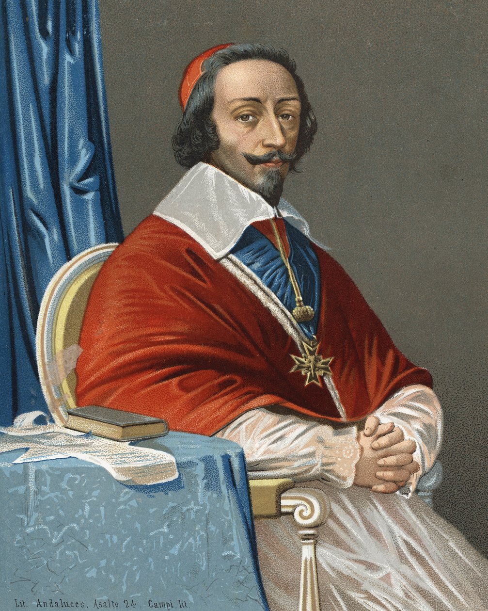 Porträt von Armand Jean Du Plessis, Kardinal von Richelieu, Prälat und französischer Staatsmann (Paris) von Anonymous Anonymous