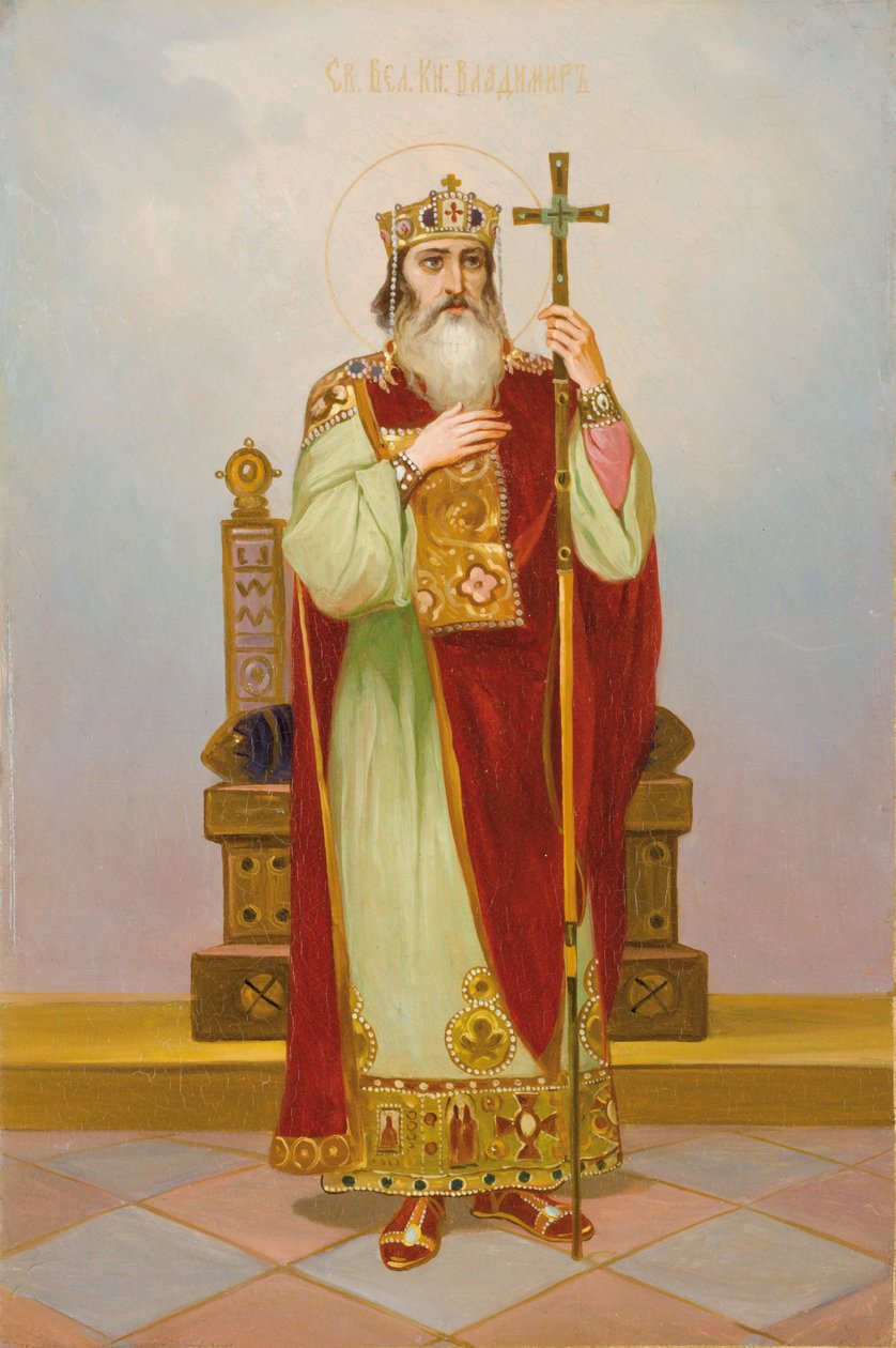 Heiliger Großfürst Wladimir Swjatoslawitsch, Anfang des 20. Jahrhunderts von Anonymous Russian icon painter