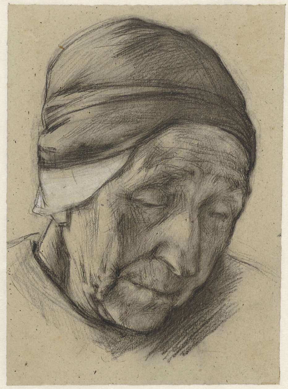 Kopf von Jantien Klinker, Dreiviertelansicht von Anthon Gerhard Alexander van Rappard