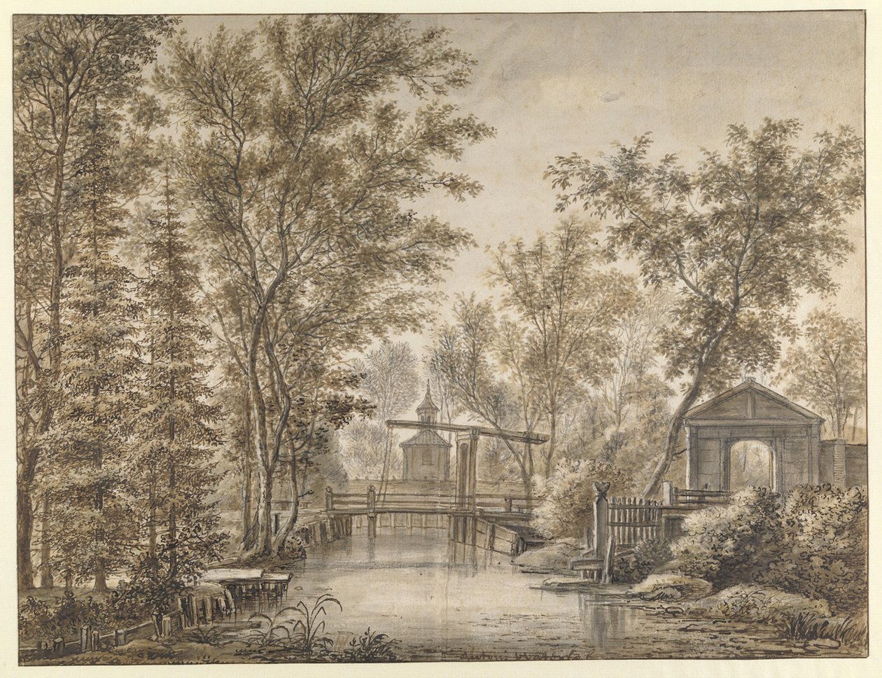Die Zugbrücke bei Spruytenburg von Anthonie Waterloo