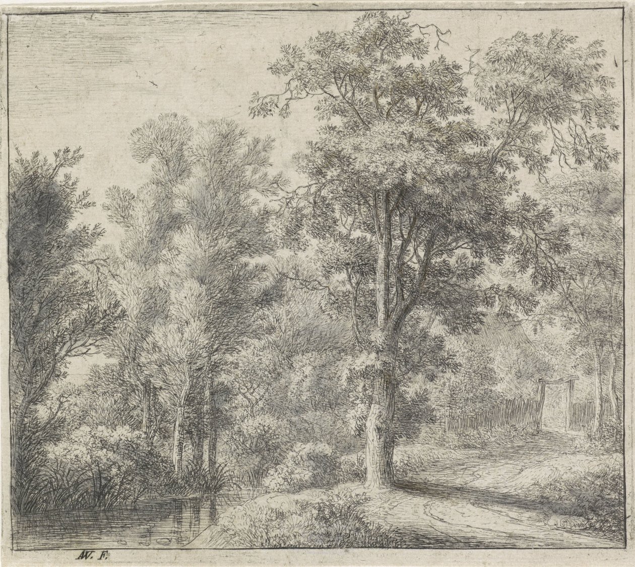 Eingang des Waldes von Anthonie Waterloo