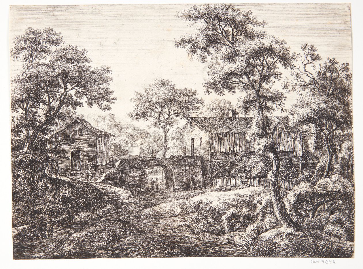 Dorf mit einem Stadttor von Anthonie Waterloo