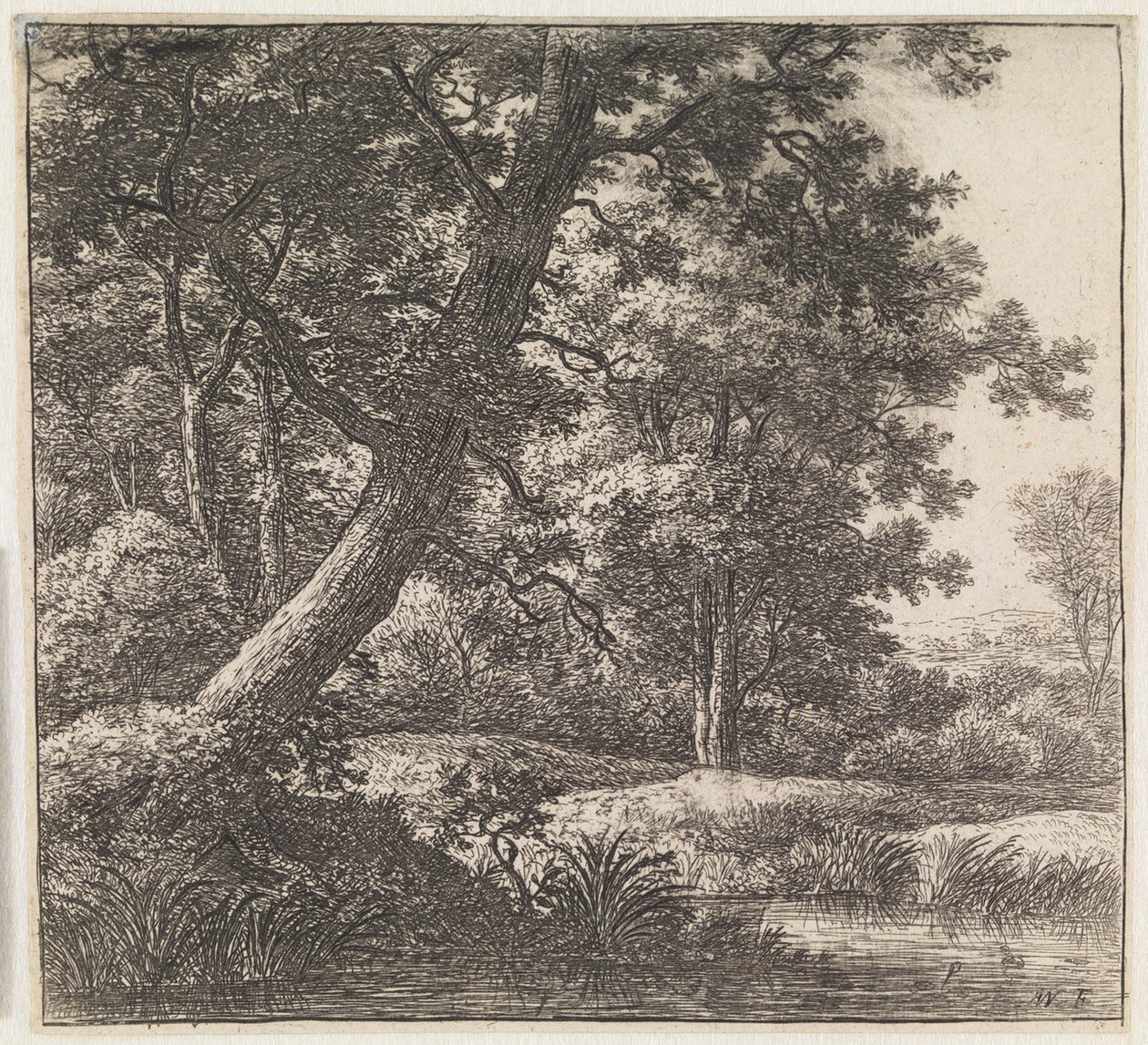 Schief gewachsener Baum von Anthonie Waterloo