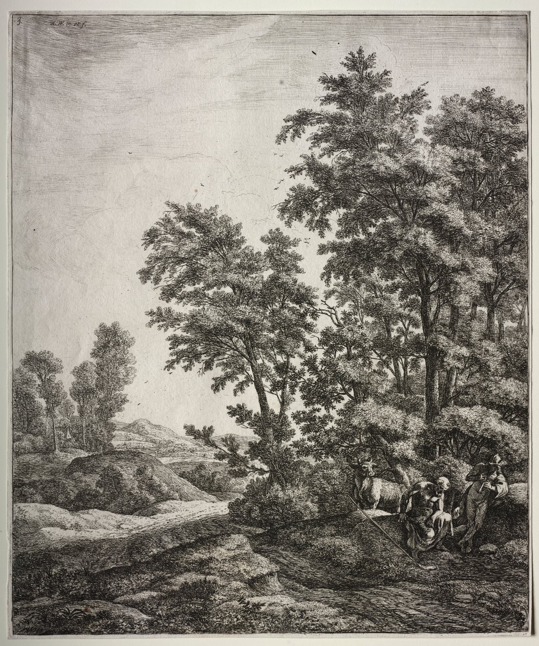 Sechs große aufrechte Landschaften mit Szenen aus Ovids Metamorphosen: Merkur und Argus von Anthonie Waterloo