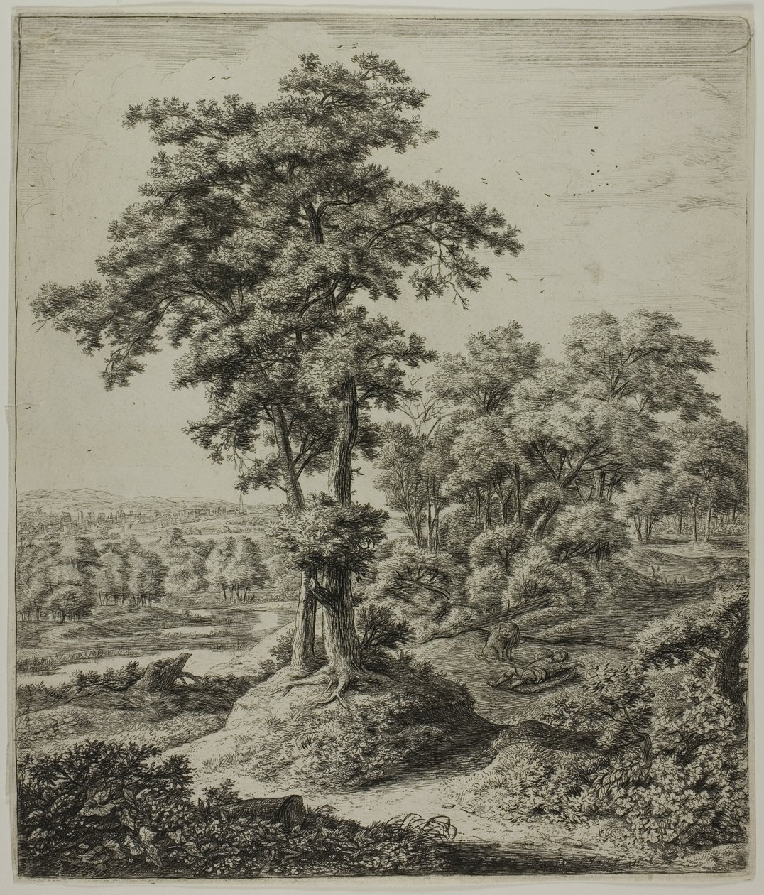 Der untreue Prophet von Juda, aus Sechs große aufrechte Landschaften mit Szenen aus dem Alten Testament von Anthonie Waterloo
