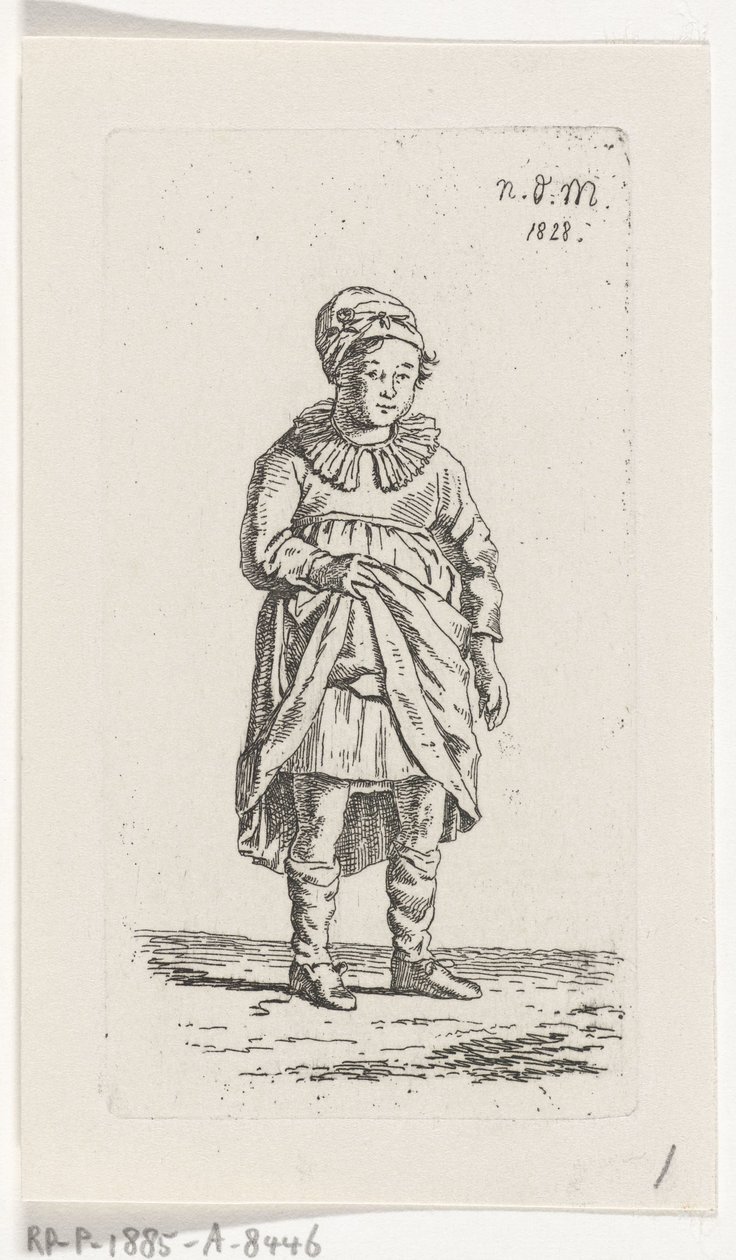 Mädchen, das ihren Rock hebt von Anthonie Willem Hendrik Nolthenius de Man