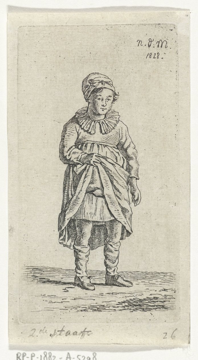 Mädchen, das ihren Rock hebt von Anthonie Willem Hendrik Nolthenius de Man