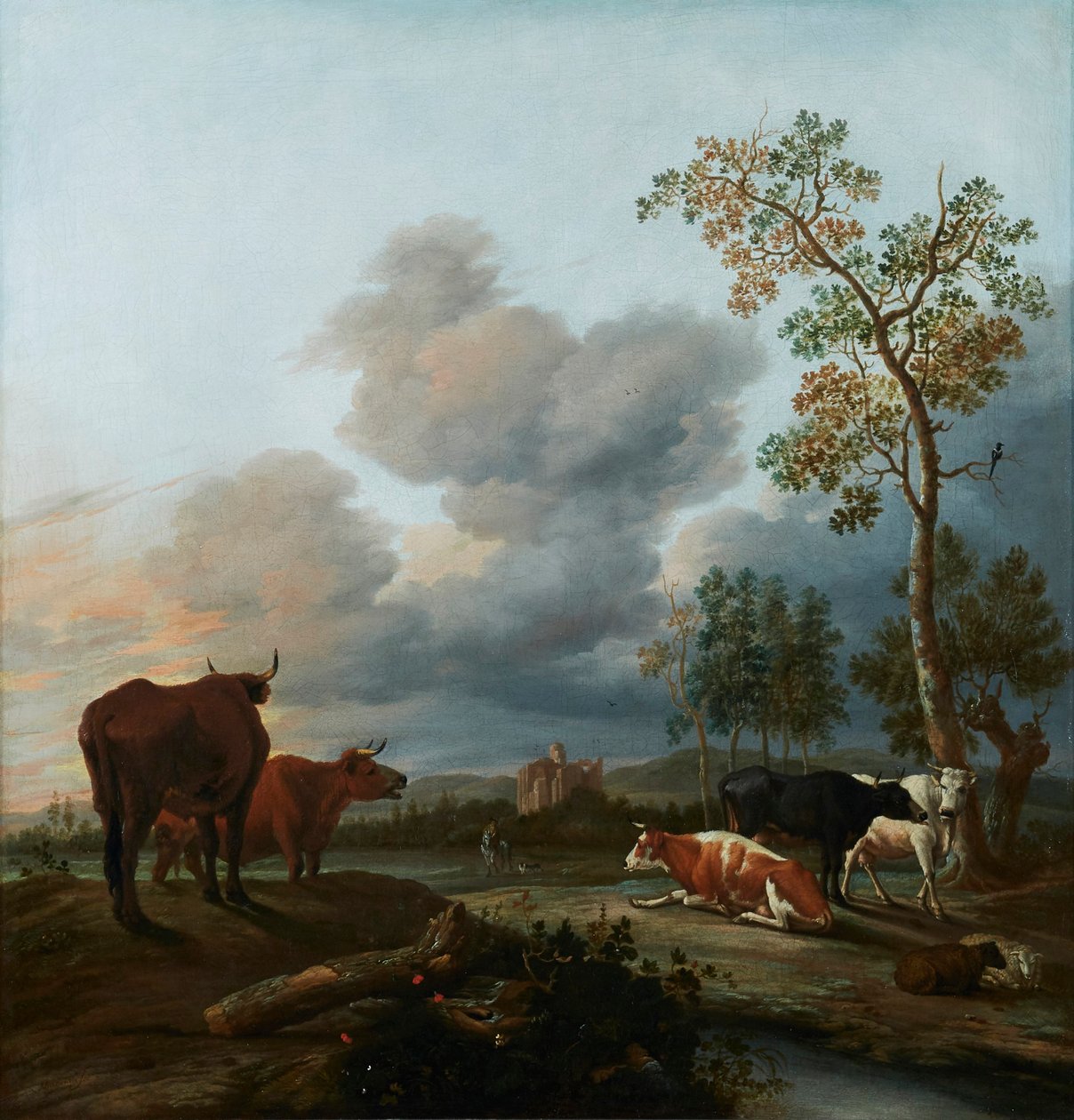Landschaft mit Kühen von Anthonie van Borssom