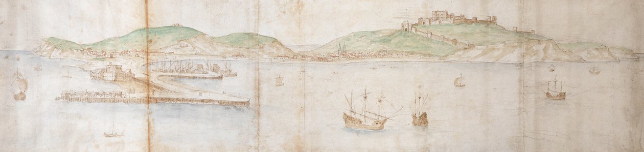Dover vom Meer aus, 16. Jahrhundert von Anthonis van den Wyngaerde