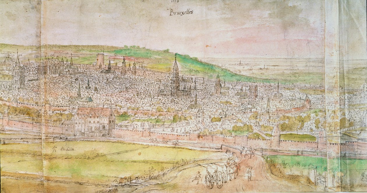 Panoramablick auf Brüssel, 16. Jahrhundert von Anthonis van den Wyngaerde