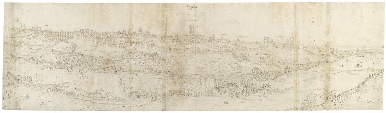 Panoramablick auf Segovia von Osten von Anthonis van den Wyngaerde