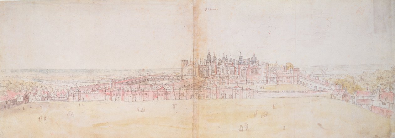 Richmond Palace von Nordosten, 16. Jahrhundert von Anthonis van den Wyngaerde