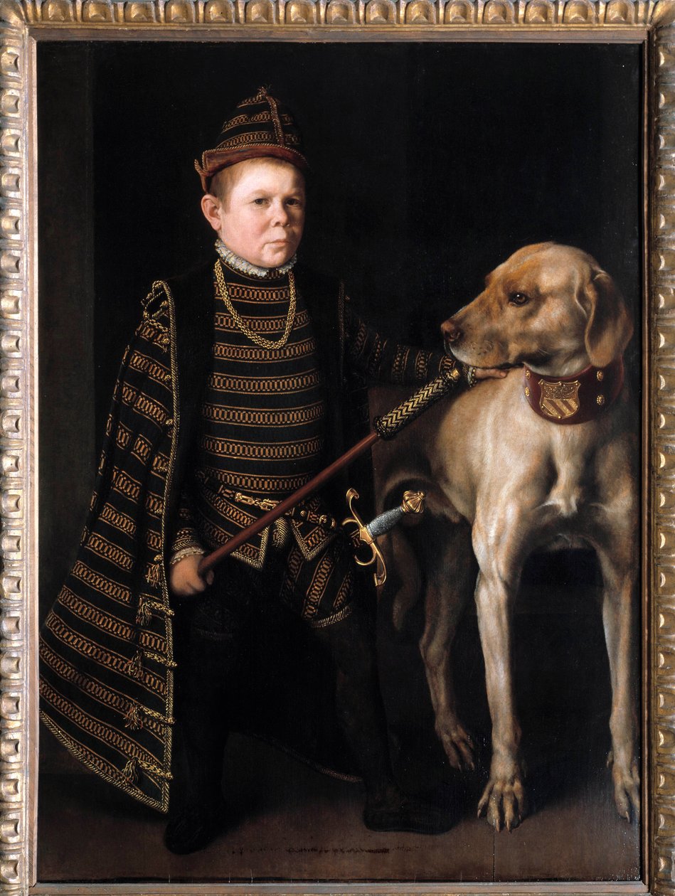 Porträt des Zwergs des Kardinals Granvelle, Minister von Karl V. Gemälde von Anthonis Moor Van Dashorst Anthonis genannt Antonio Moro (1517-1575/76). 16. Jahrhundert. von Anthonis Mor van Dashorst