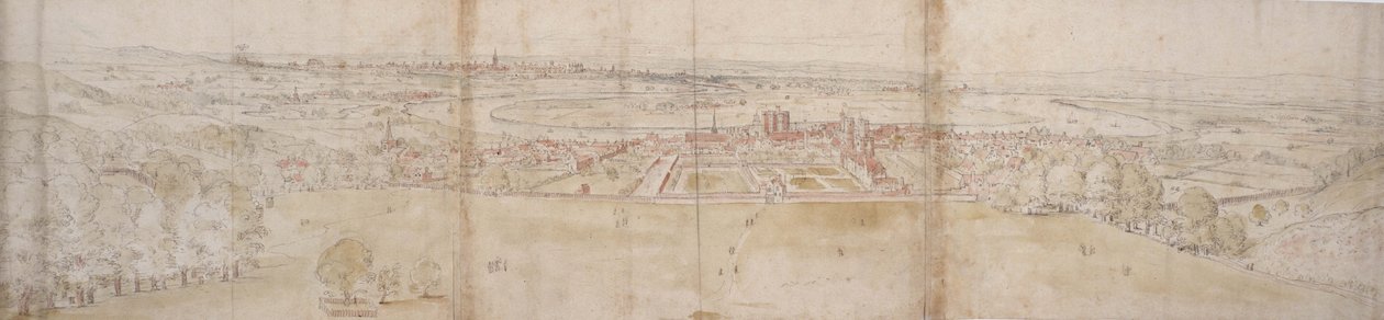 Greenwich Palace und London vom Greenwich Hill von Anthonis van den Wyngaerde