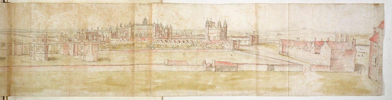 Hampton Court Palace von Norden, ca. 1544 von Anthonis van den Wyngaerde