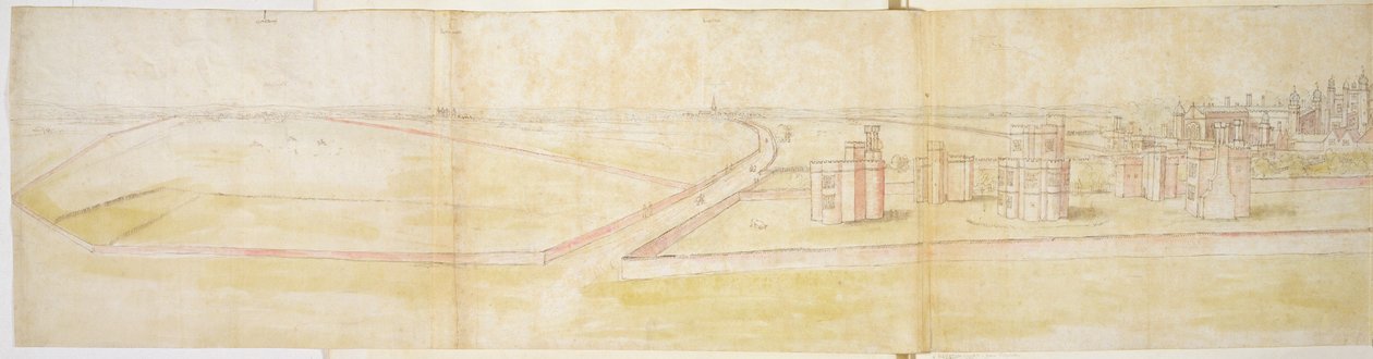 Hampton Court Palace von Norden, ca. 1544 von Anthonis van den Wyngaerde