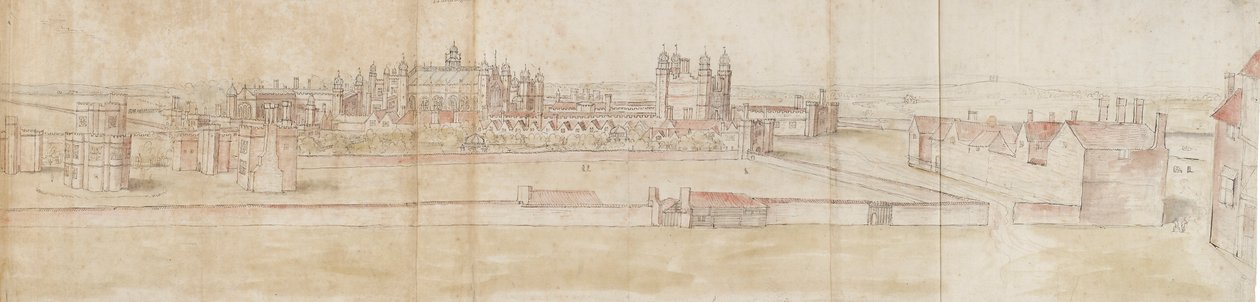 Hampton Court Palace von Norden, ca. 1550-1560 von Anthonis van den Wyngaerde