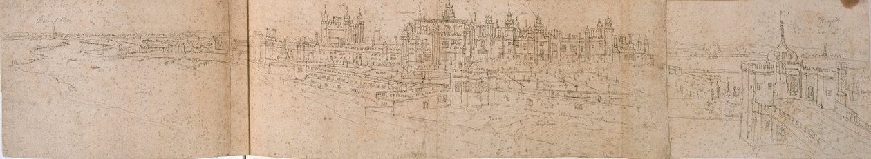 Hampton Court Palace vom Fluss aus von Anthonis van den Wyngaerde