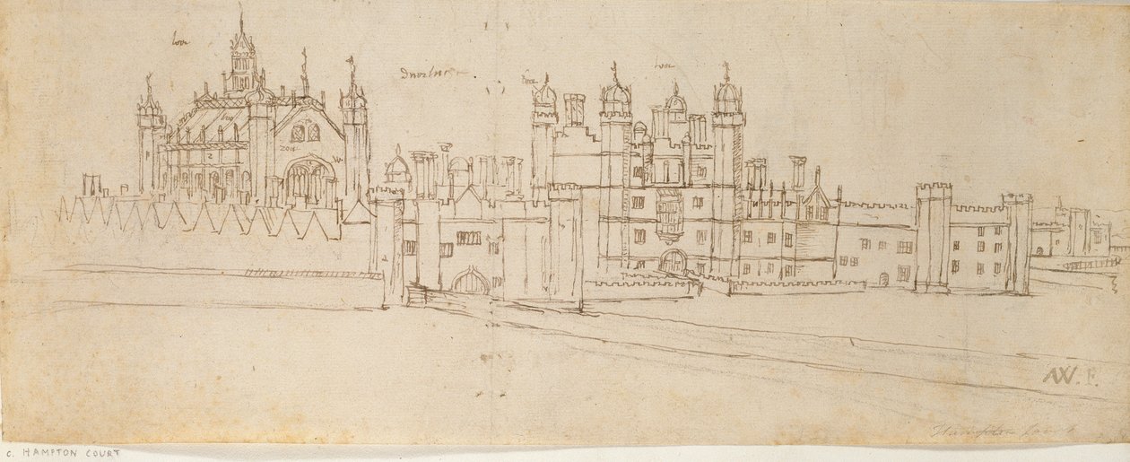 Die Kapelle und das Torhaus des Hampton Court Palace, ca. 1550-1560 von Anthonis van den Wyngaerde