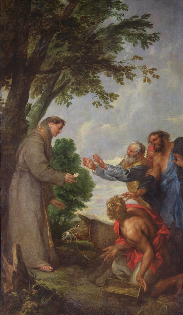 Die Legende vom Maultier und dem heiligen Antonius von Padua. 1627-32 von Anthony van Dyck