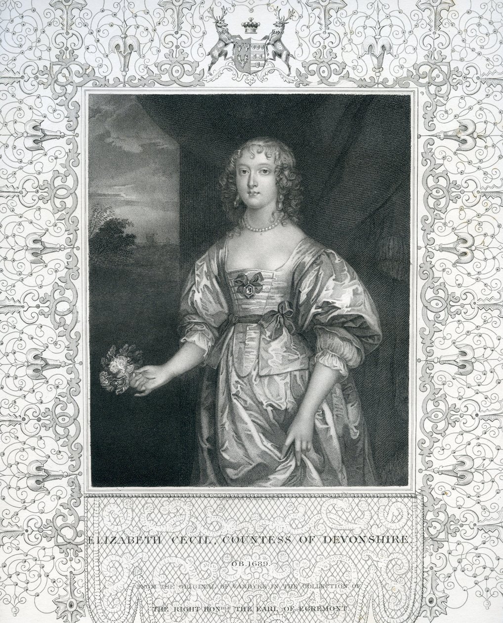 Elizabeth Cavendish, Gräfin von Devonshire, Mitte des 17. Jahrhunderts von Anthony van Dyck