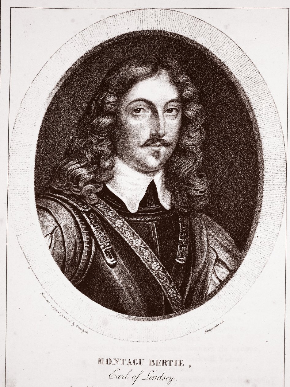 Montagu Bertie, Earl of Lindsey, zugeschrieben Fauconnier, graviert von de Langlume von Anthony van Dyck