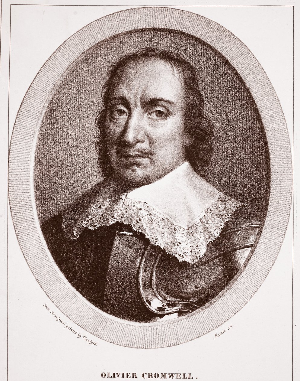 Oliver Cromwell, zugeschrieben Maurin, graviert von de Langlume von Anthony van Dyck