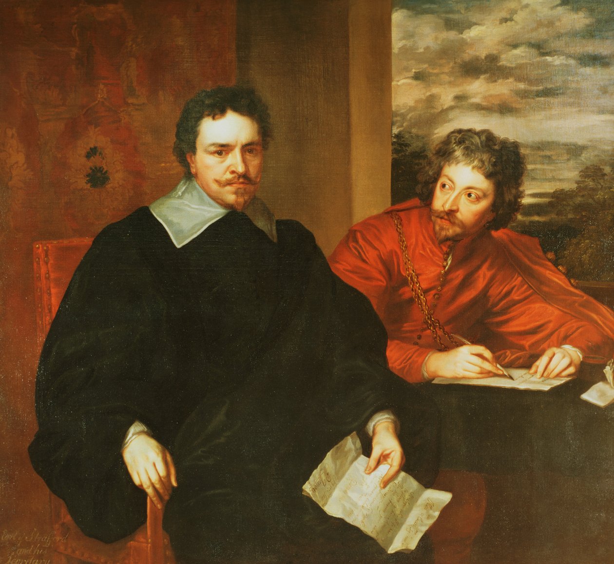 Thomas Wentworth, Earl of Strafford (1593-1641) und sein Sekretär, Sir Philip Mainwaring (1589-1661), 1640 von Anthony van Dyck