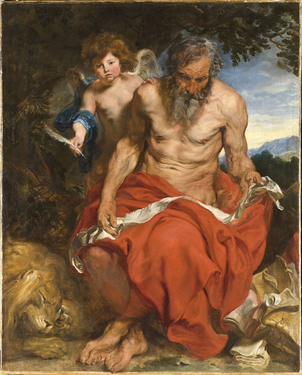 Der heilige Hieronymus meditierend in der Wüste von Anthony van Dyck
